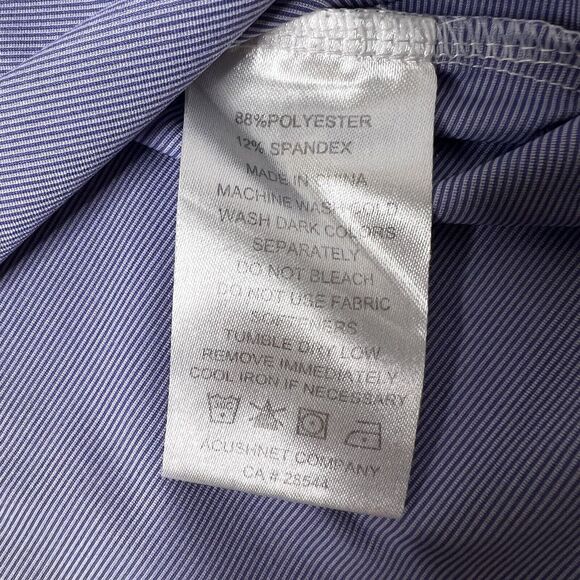 FJ FootJoy Performance Stretch Short Sleeve Golf Polo, Mens Large Purple Stripe - Picture 4 of 9